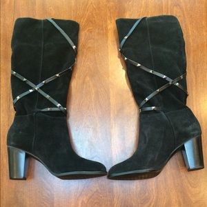 NWOT Antonio Melani Black Pseud Knee High Boots